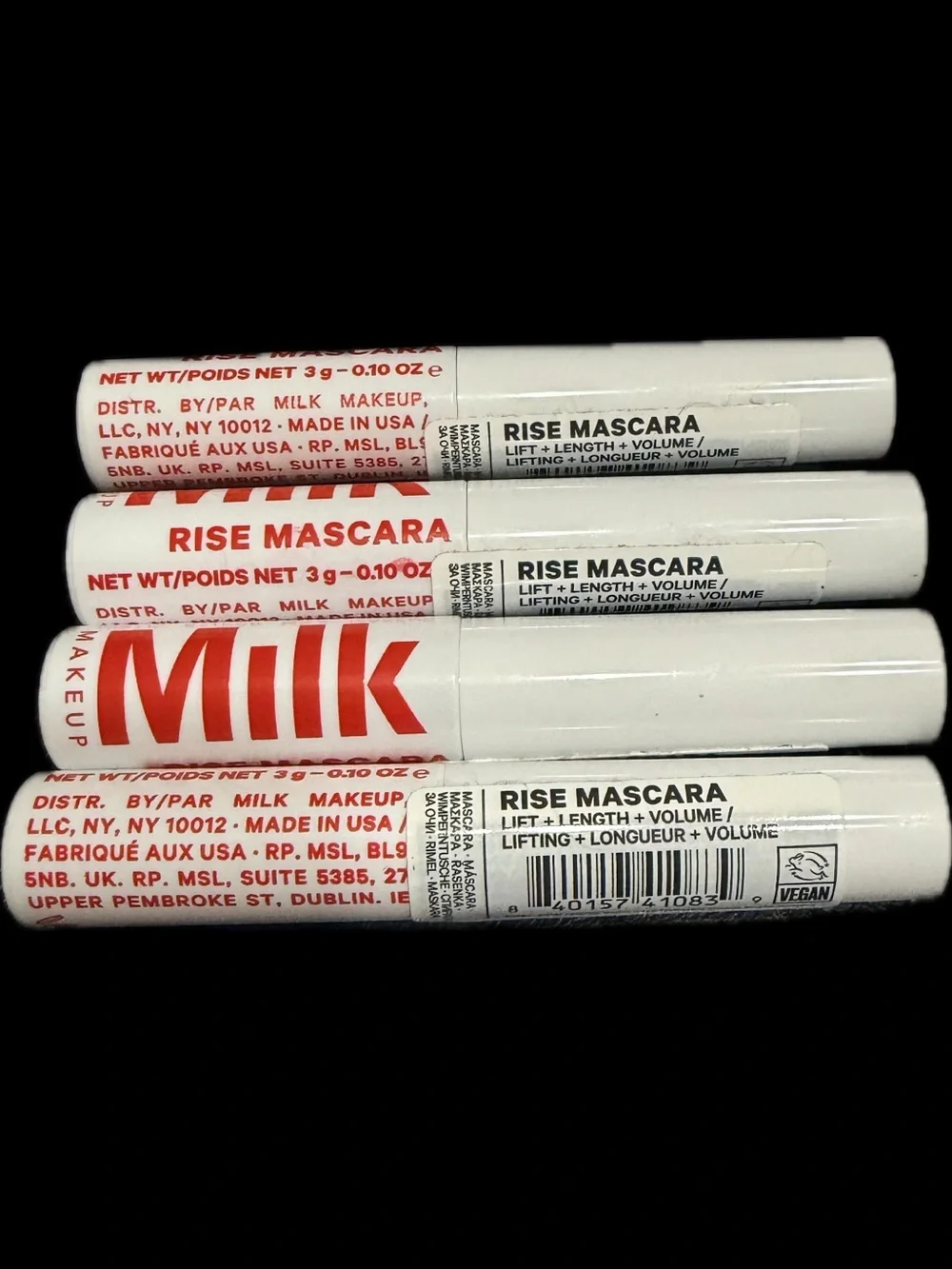4 MILK MAKEUP Rise Mascara lift + length black New TravelSz